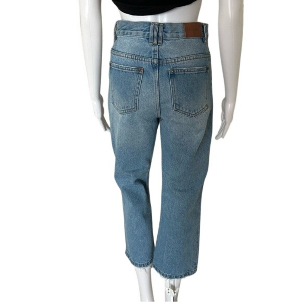 Anine Bing High Rise Straight Leg Distressed Cropped Cotton Denim Jeans Size 26 - Picture 2 of 12